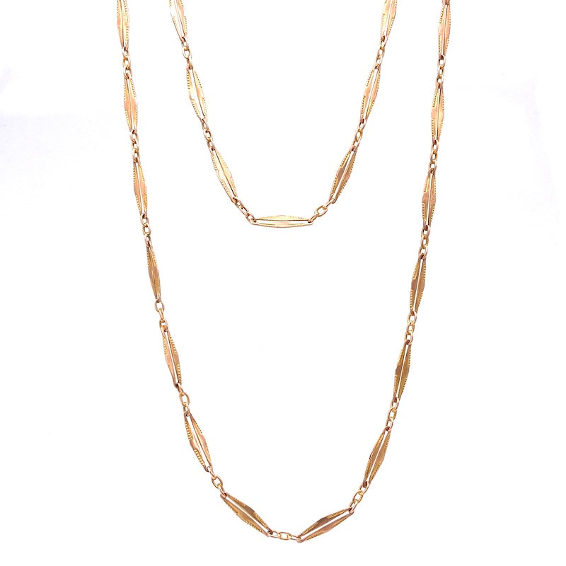 Collana losanghe oro antica, lunghissima; 150 cm, 21.45 gr
