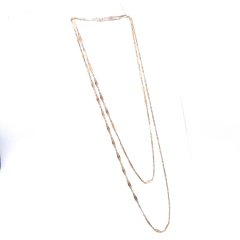 Collana losanghe oro antica, lunghissima; 150 cm, 21.45 gr