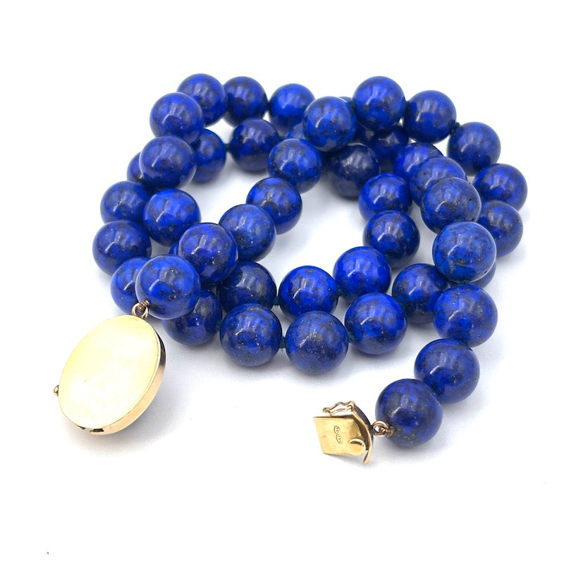 Collana maxi lapis blu e oro; 67 cm - 167.2 gr