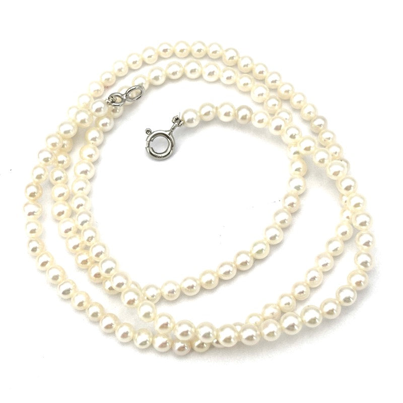Collana micro perle Akoya - 3 mm- e oro - 50 cm; 9.76 gr
