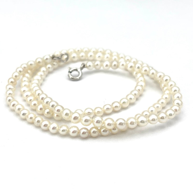 Collana micro perle Akoya - 3 mm- e oro - 50 cm; 9.76 gr