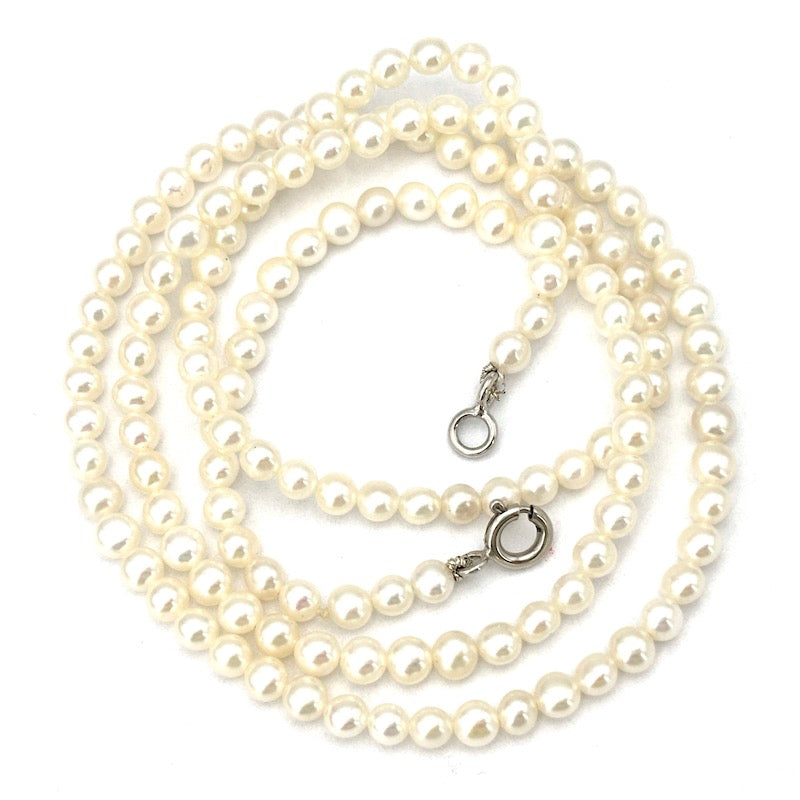 Collana micro perle Akoya - 3 mm- e oro - 55 cm; 10.39 gr