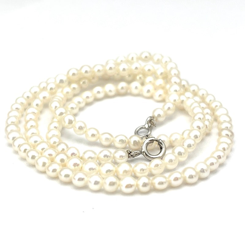 Collana micro perle Akoya - 3 mm- e oro - 55 cm; 10.39 gr