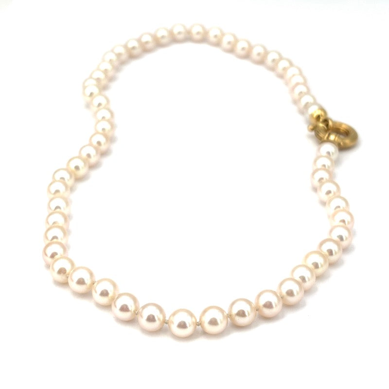 Collana perle Akoya - 7-7.5 mm - 46 cm; 38.77 gr