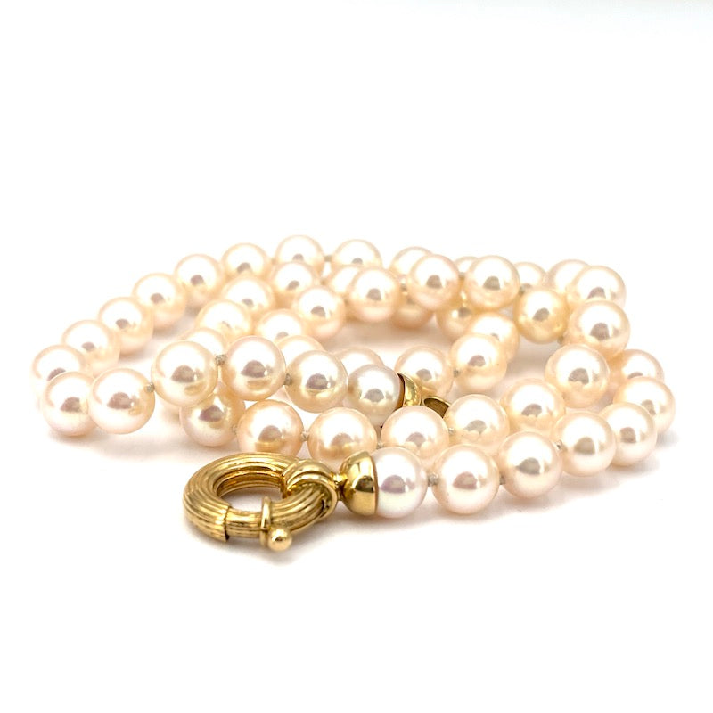 Collana perle Akoya - 7-7.5 mm - 46 cm; 38.77 gr