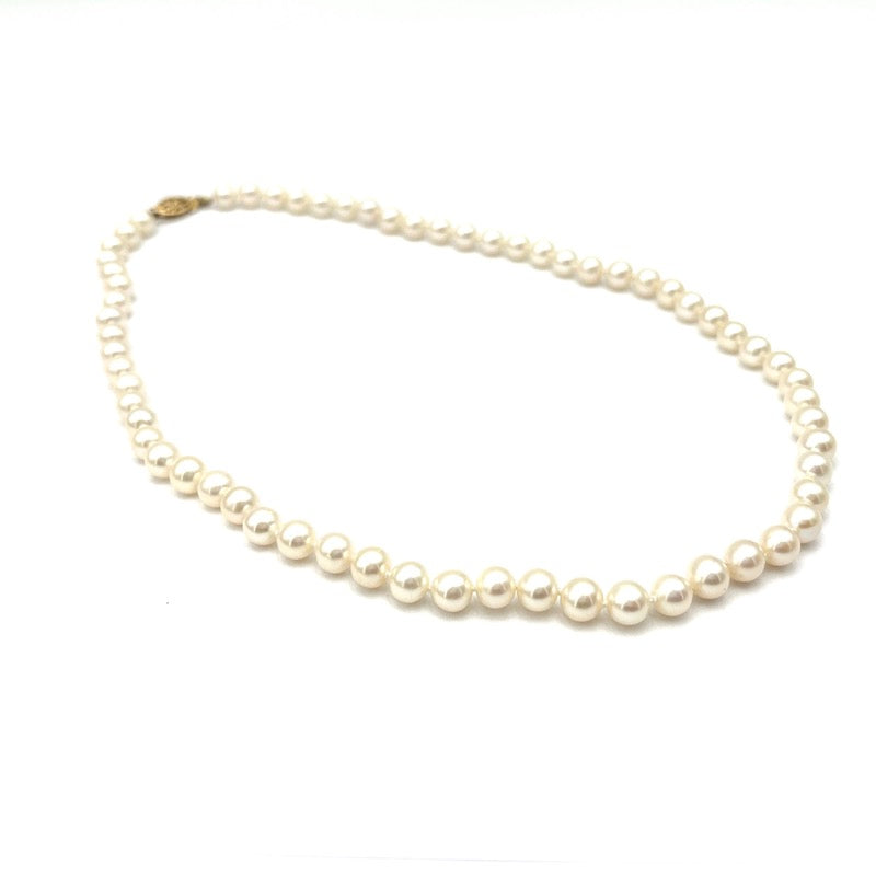 Collana perle giapponesi, susta in stile oro - 43.5 cm; 21.48 gr