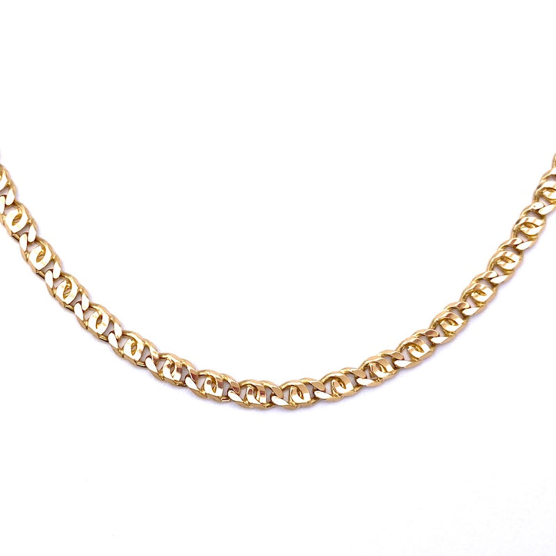 Collana uomo oro, catena maglia classica curva - 49.5 cm; 14.10 gr