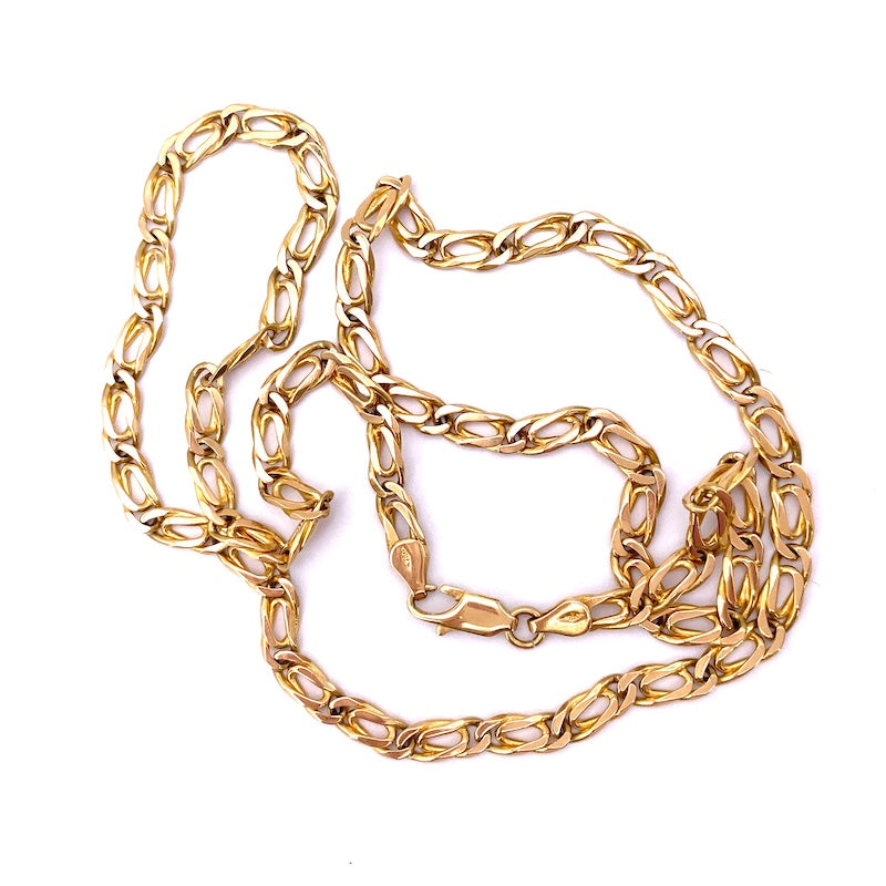 Collana uomo oro, catena maglia classica curva - 50 cm; 20.4 gr