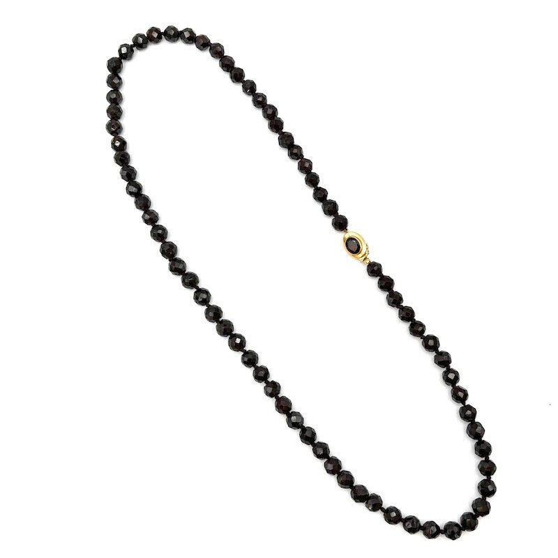 Collana vintage granato maxi e oro, in stile - 70 cm; 113 gr