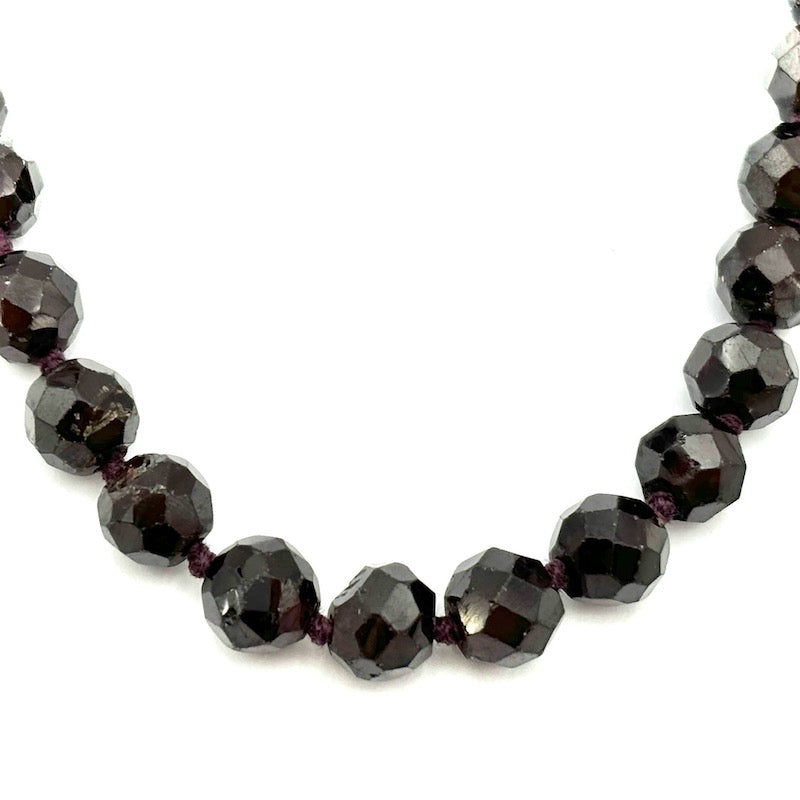 Collana vintage granato maxi e oro, in stile - 70 cm; 113 gr