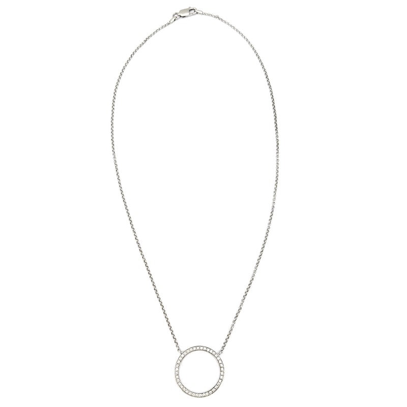 Collier cerchio brillanti, oro bianco; 6.12 gr