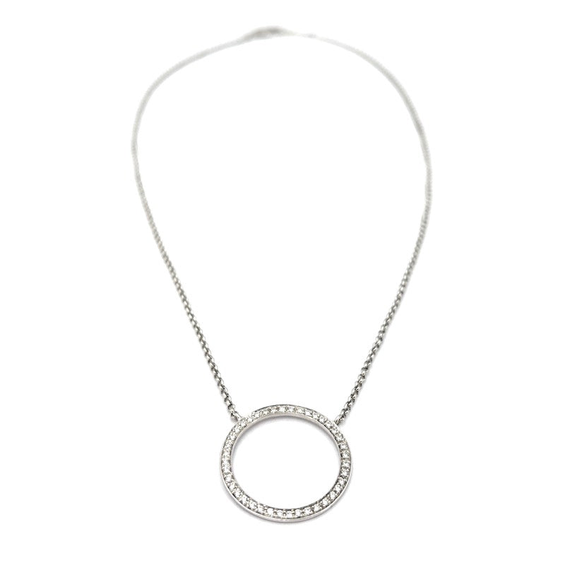 Collier cerchio brillanti, oro bianco; 6.12 gr