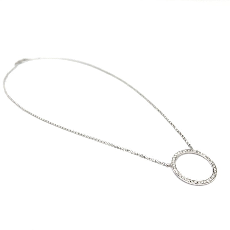 Collier cerchio brillanti, oro bianco; 6.12 gr