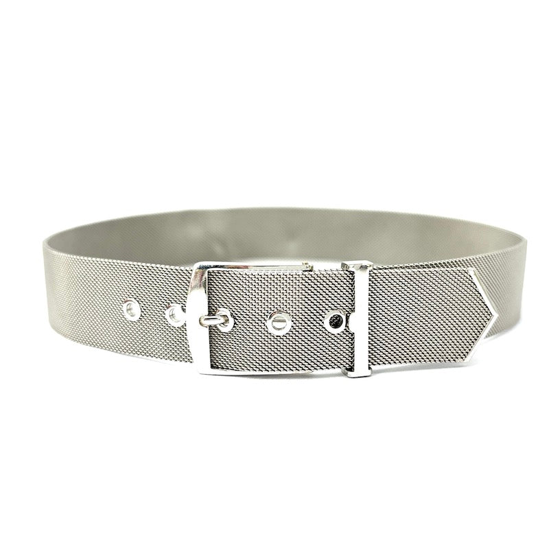 Collier choker UNOAERRE catena fibbia cintura oro bianco; 68.62 gr - 40 cm