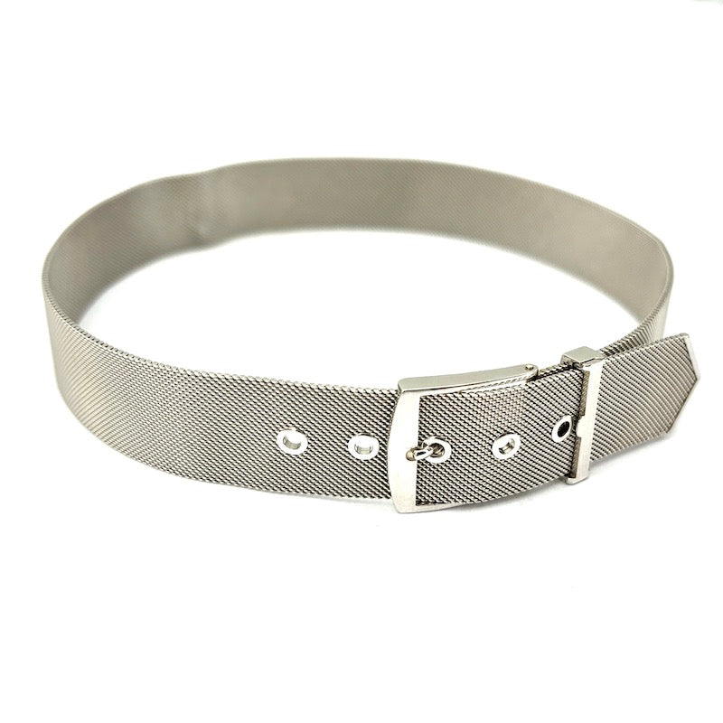 Collier choker UNOAERRE catena fibbia cintura oro bianco; 68.62 gr - 40 cm
