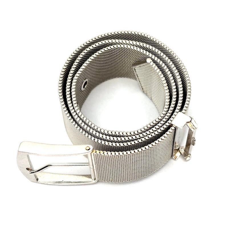 Collier choker UNOAERRE catena fibbia cintura oro bianco; 68.62 gr - 40 cm