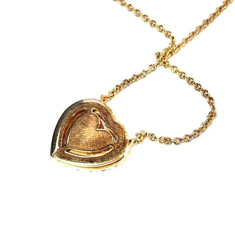 Collier cuore rubino, brillanti e oro rosa; 5.41 gr