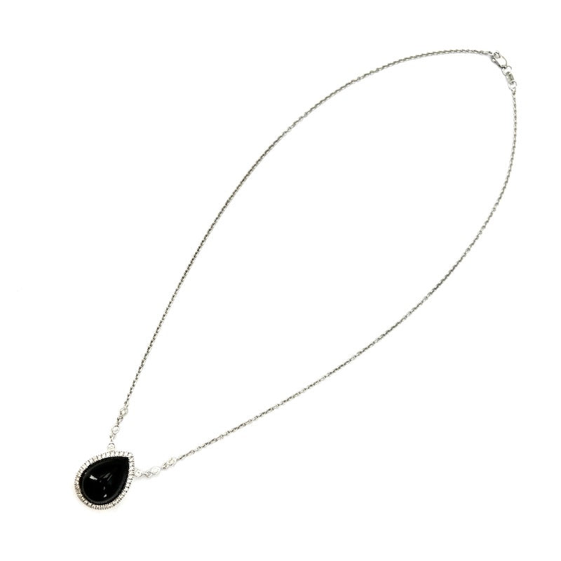 Collier goccia onice, brillanti e oro; 8.02 gr