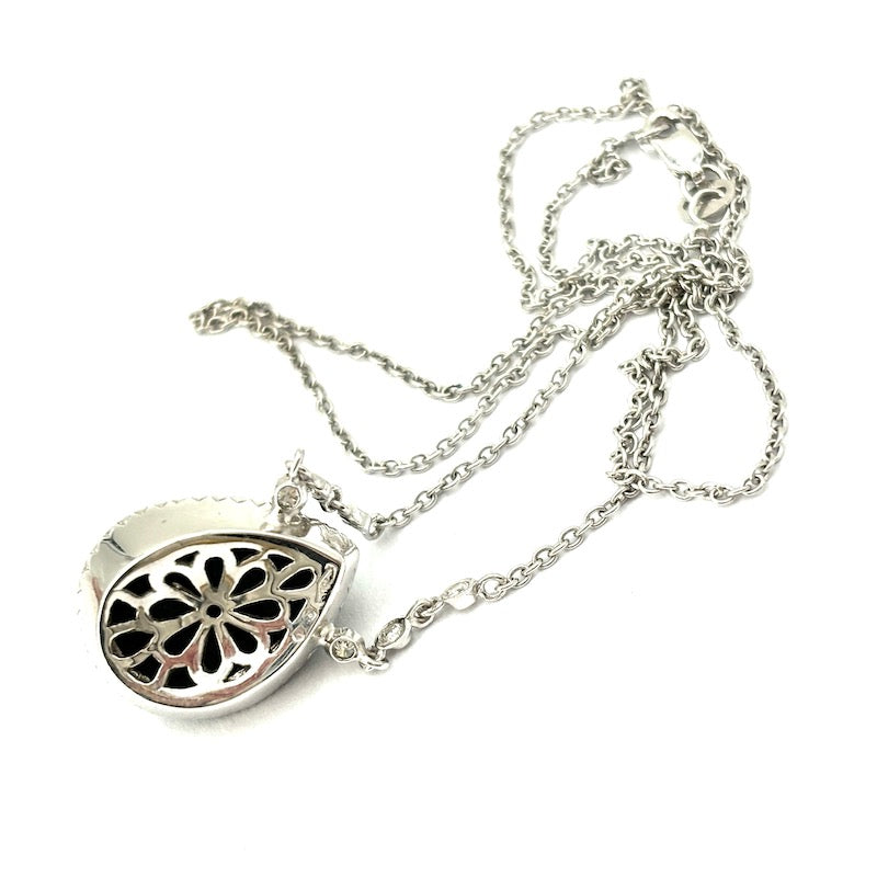 Collier goccia onice, brillanti e oro; 8.02 gr