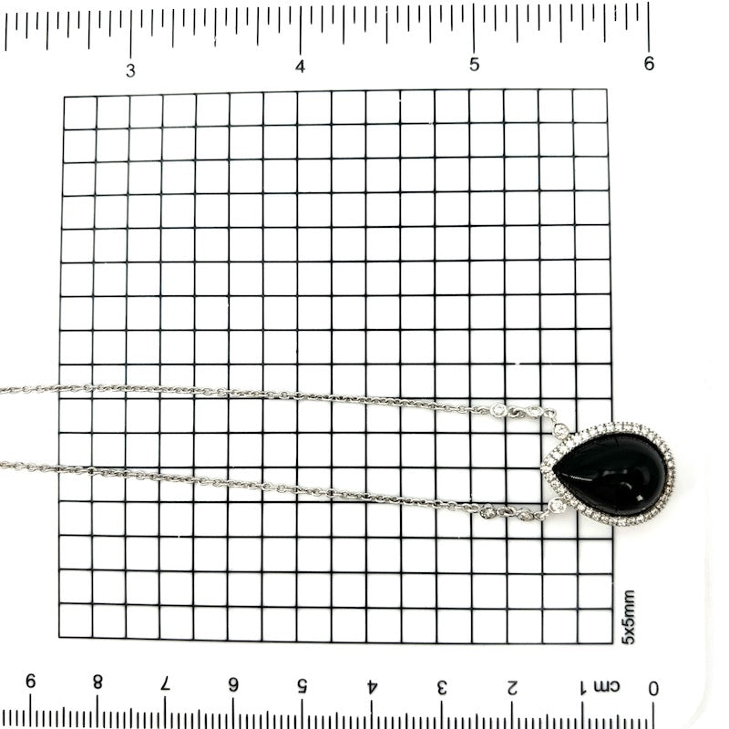 Collier goccia onice, brillanti e oro; 8.02 gr