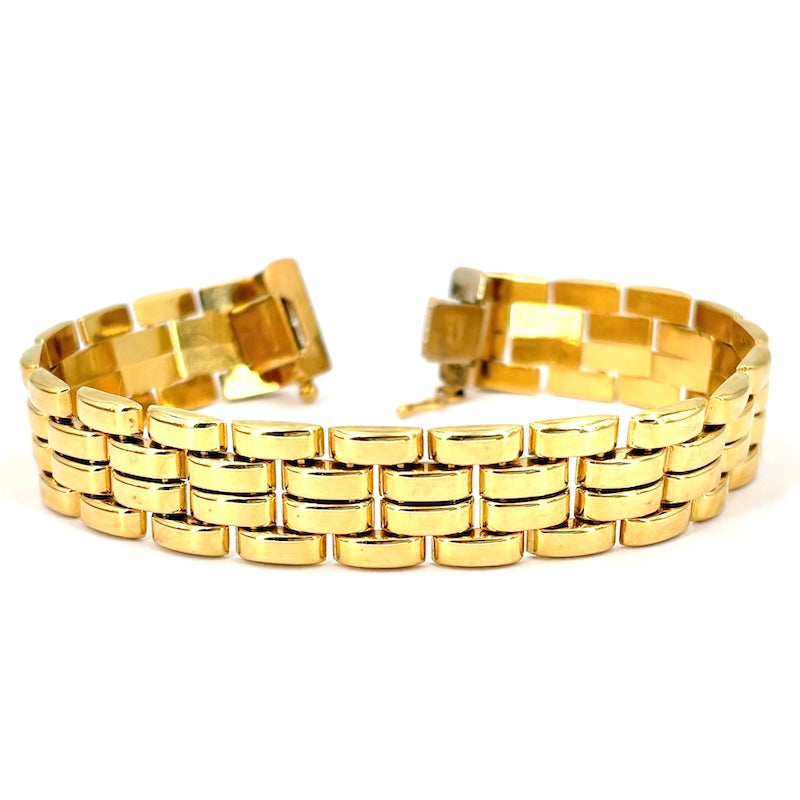 Bracciale polsino barrette oro giallo; 27.56 gr