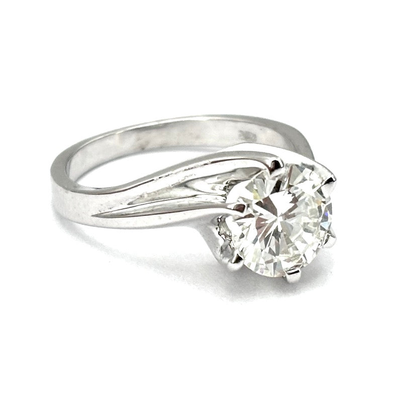 OCCASIONE Anello brillante solitario e oro, con certificato gemmologico - 1.35 ct; 5.2 gr