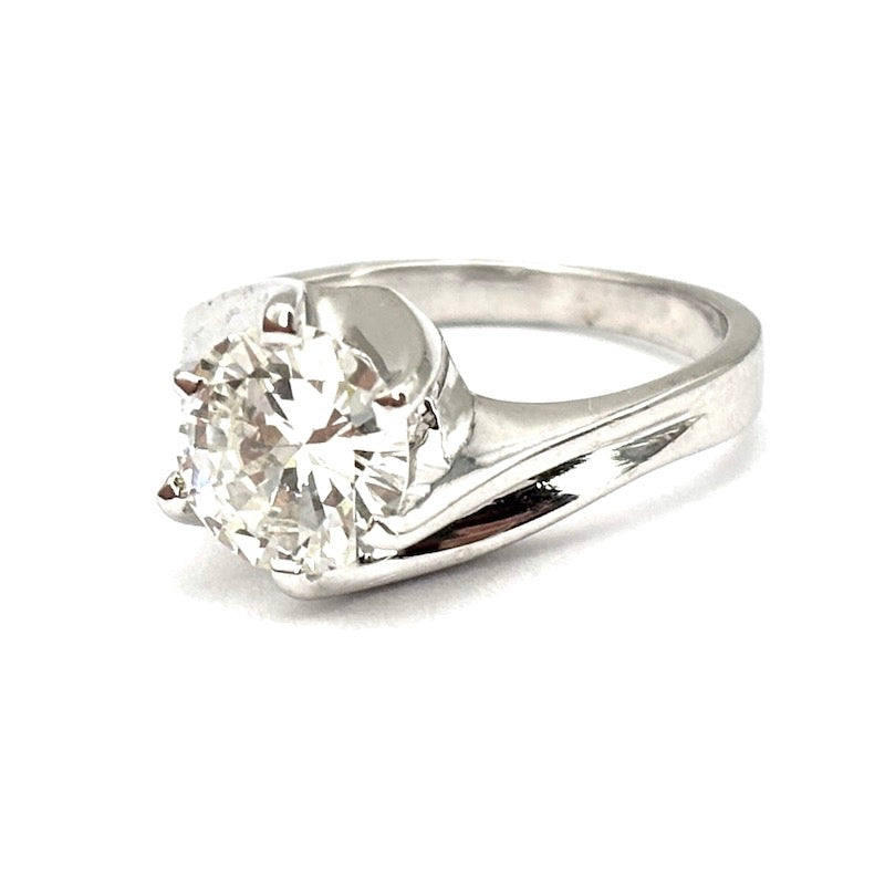 OCCASIONE Anello brillante solitario e oro, con certificato gemmologico - 1.35 ct; 5.2 gr