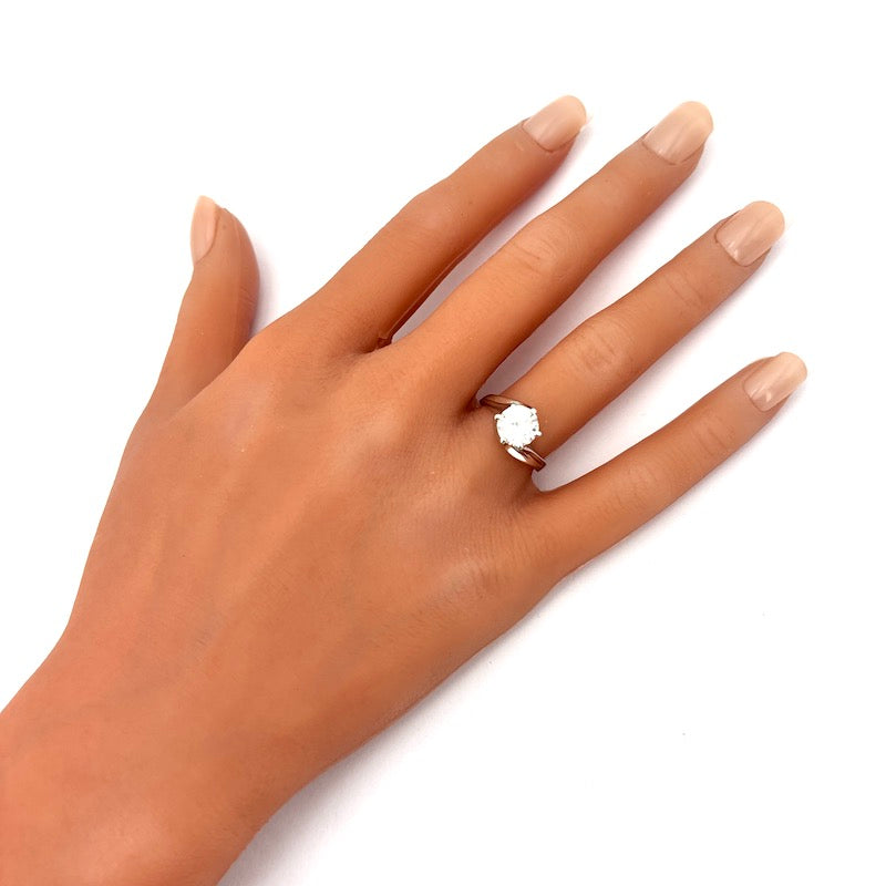 OCCASIONE Anello brillante solitario e oro, con certificato gemmologico - 1.35 ct; 5.2 gr