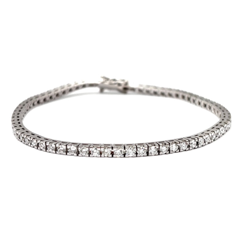 OCCASIONE! Bracciale tennis oro bianco e brillanti - 2.80 ct; 10.13 gr - 17 cm