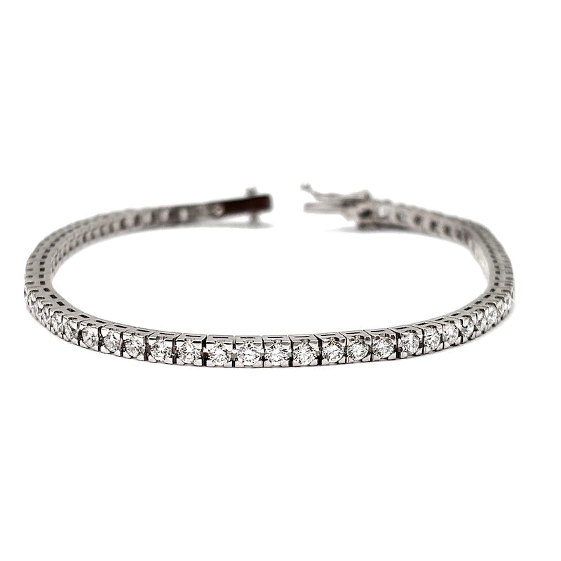 OCCASIONE! Bracciale tennis oro bianco e brillanti - 2.80 ct; 10.13 gr - 17 cm