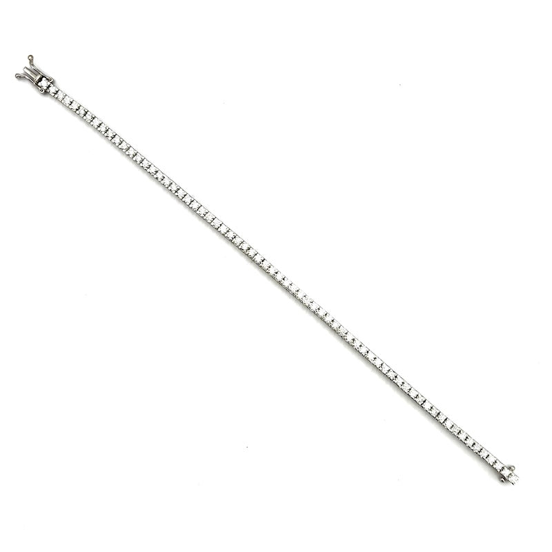 OCCASIONE! Bracciale tennis oro bianco e brillanti - 2.80 ct; 10.13 gr - 17 cm