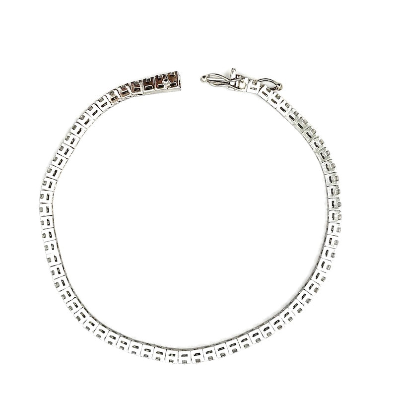 OCCASIONE! Bracciale tennis oro bianco e brillanti - 2.80 ct; 10.13 gr - 17 cm