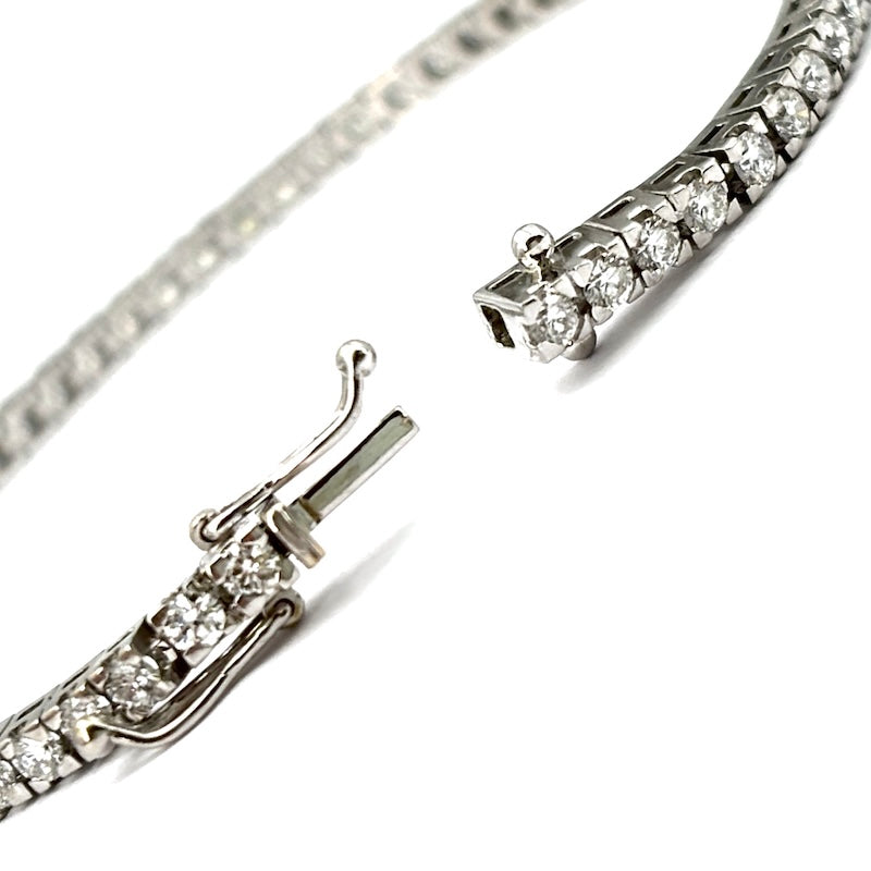 OCCASIONE! Bracciale tennis oro bianco e brillanti - 2.80 ct; 10.13 gr - 17 cm