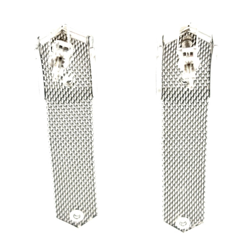 Orecchini Unoaerre cintura fibbie oro bianco, pendenti - 4.6 cm; 13.09 gr