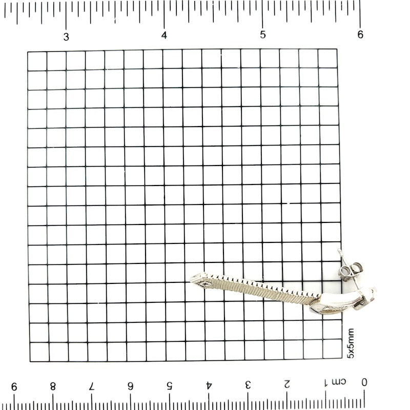 Orecchini Unoaerre cintura fibbie oro bianco, pendenti - 4.6 cm; 13.09 gr