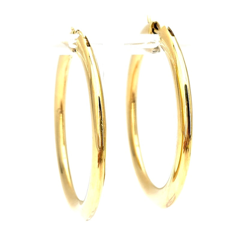 Orecchini anelle cerchi d'oro giallo; 14.06 gr - 5 cm