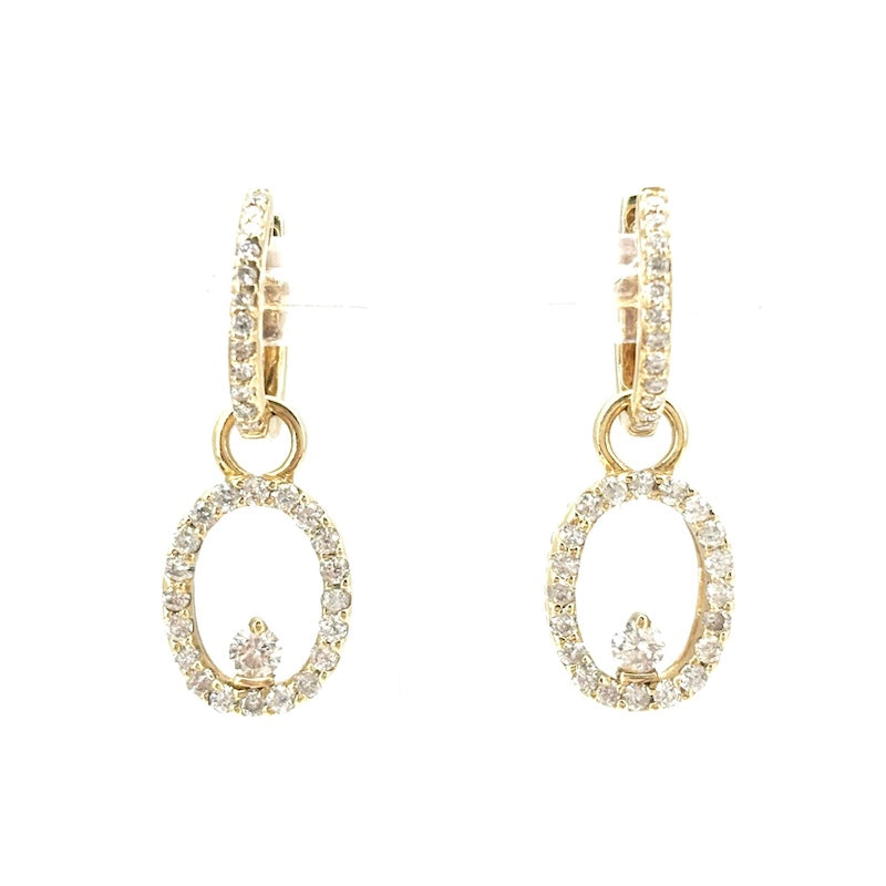 Orecchini anelle e pendenti staccabili, brillanti e oro giallo - 0.90/1.00 ct; 3.04 gr