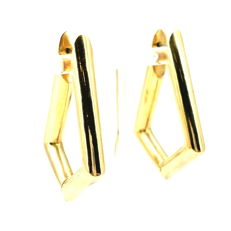 Orecchini anelle romboidali oro giallo maxi; 4.8 cm - 14.62 gr