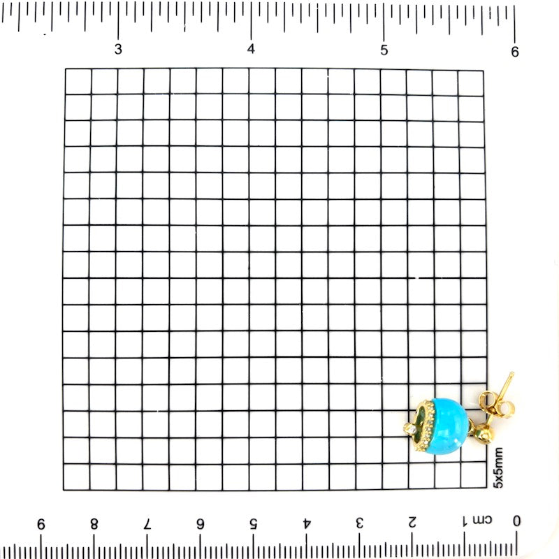 Orecchini camapanelle turchese, argento; 3.4 gr - 2 cm