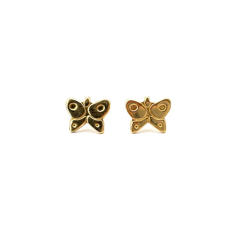 Orecchini farfalle, al lobo, oro giallo; 1.54 gr