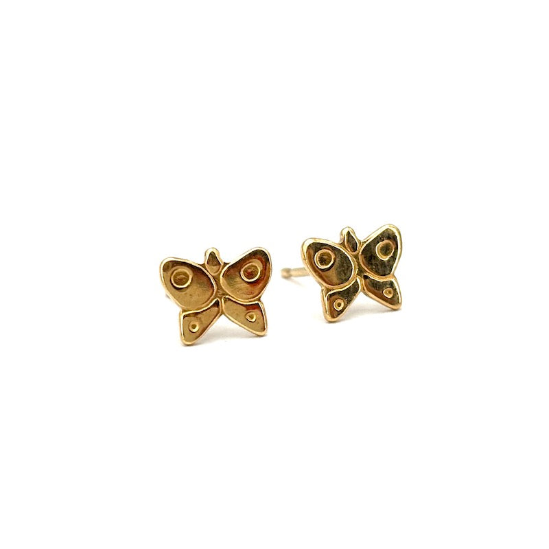 Orecchini farfalle, al lobo, oro giallo; 1.54 gr