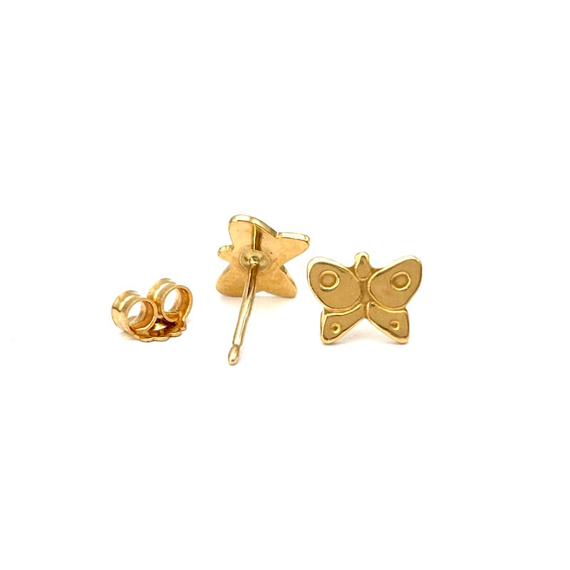 Orecchini farfalle, al lobo, oro giallo; 1.54 gr