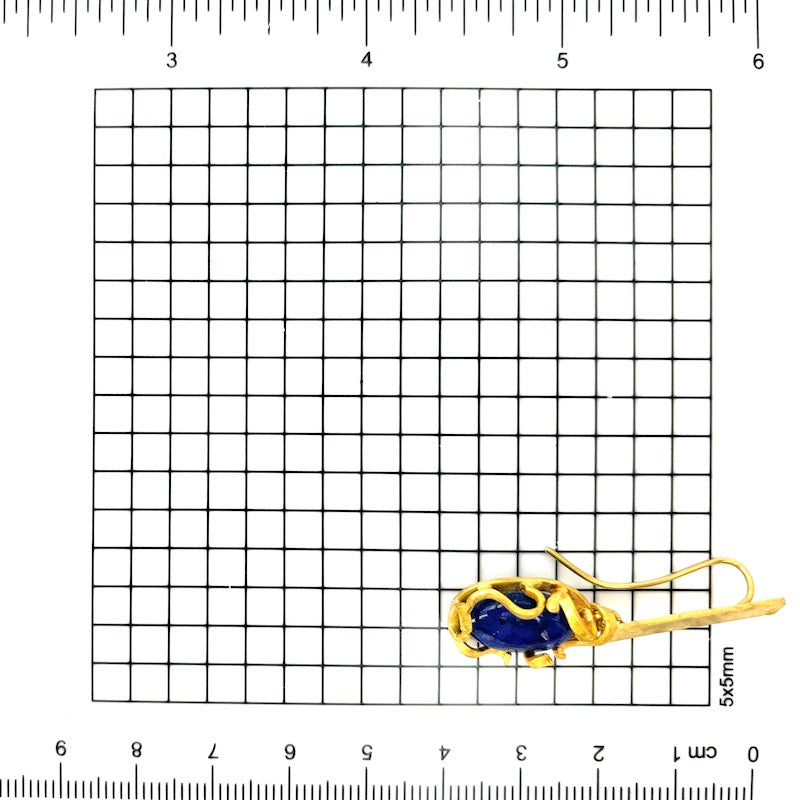 Orecchini lapis artistici, pendenti oro giallo - 4.2 cm; 9.74 gr