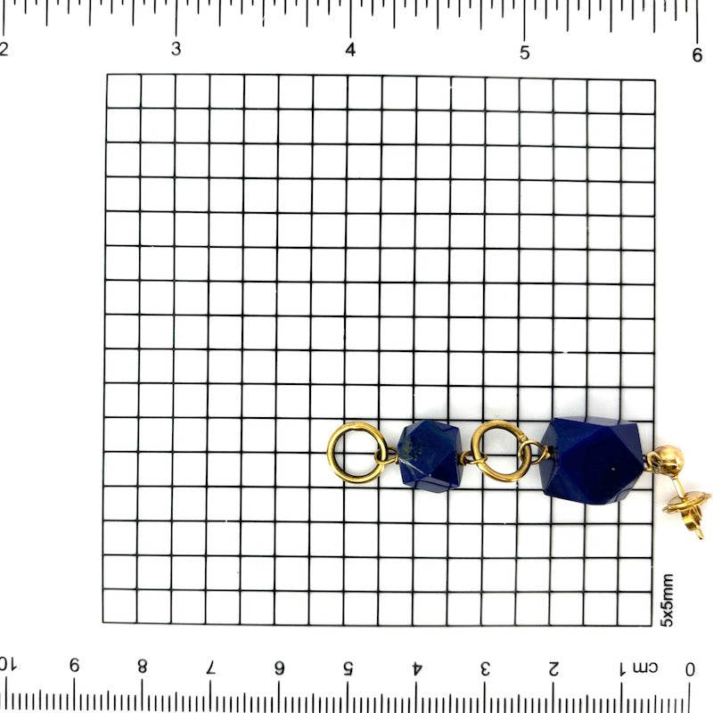 Orecchini lapis geometrici, pendenti oro giallo - 5.5 cm; 14.02 gr