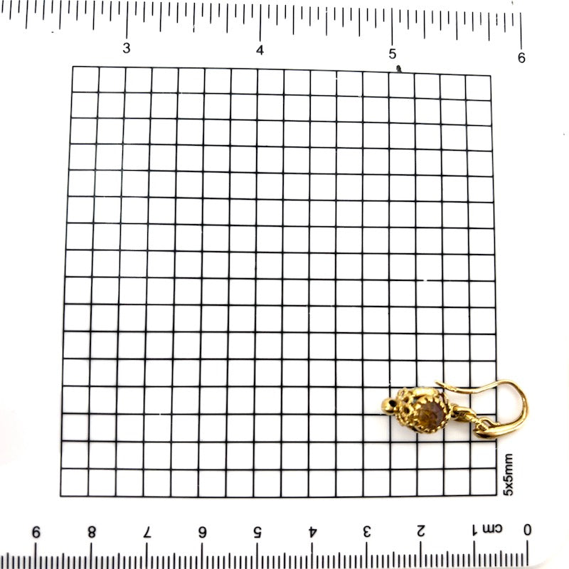 Orecchini mine vintage gemme idrotermali e oro giallo; 5.37 gr - 3.2 cm