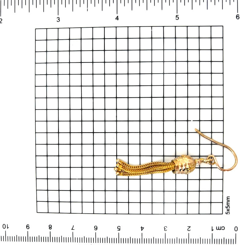 Orecchini nappe vintage d'oro giallo, pendenti - 5.3 cm; 5.9 gr
