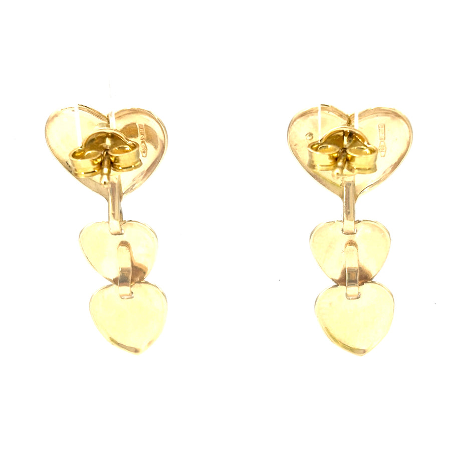 Orecchini pendenti cuori oro giallo - 2.7 cm; 3.9 gr