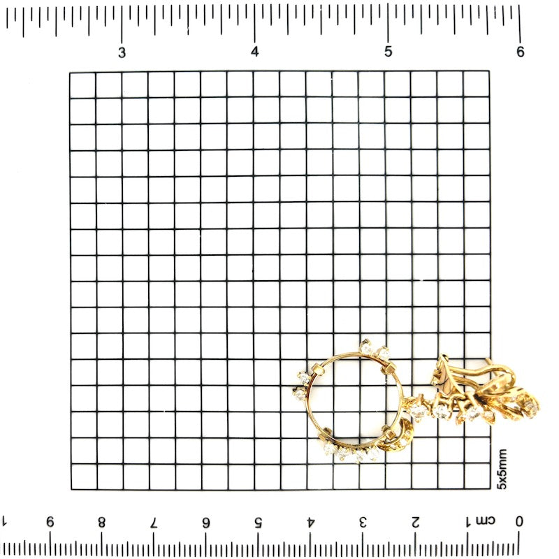 Orecchini pendenti design in stile brillanti e oro giallo - 1.40/1.50 ct; 10.4 gr