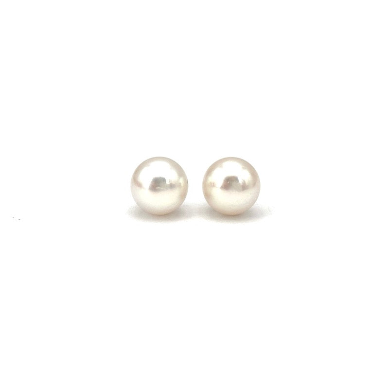 Orecchini perle Akoya al lobo 6-6.5 mm e oro bianco; 1.43 gr
