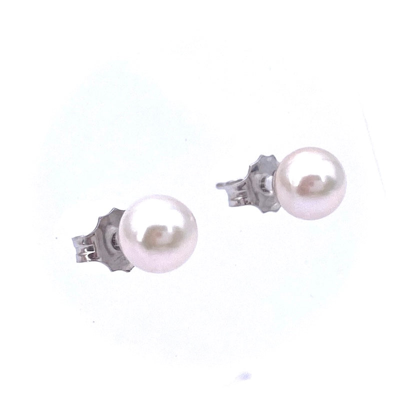 Orecchini perle al lobo -6.5-7 mm, in oro; 1.44 gr